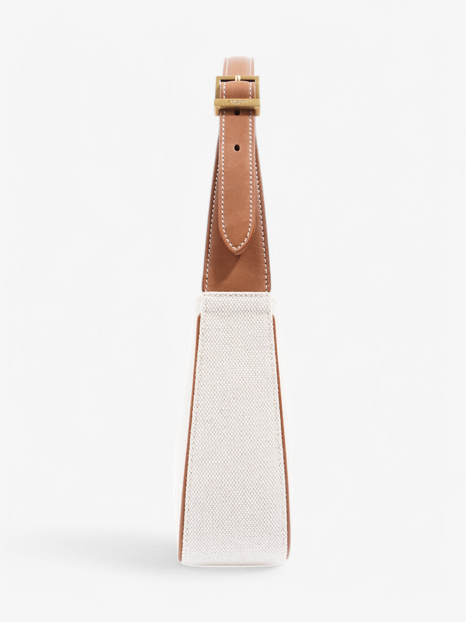 Saint Laurent Le 5 A 7 White / Tan Canvas Image 5