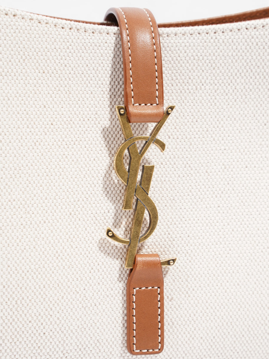 Saint Laurent Le 5 A 7 White / Tan Canvas Image 7