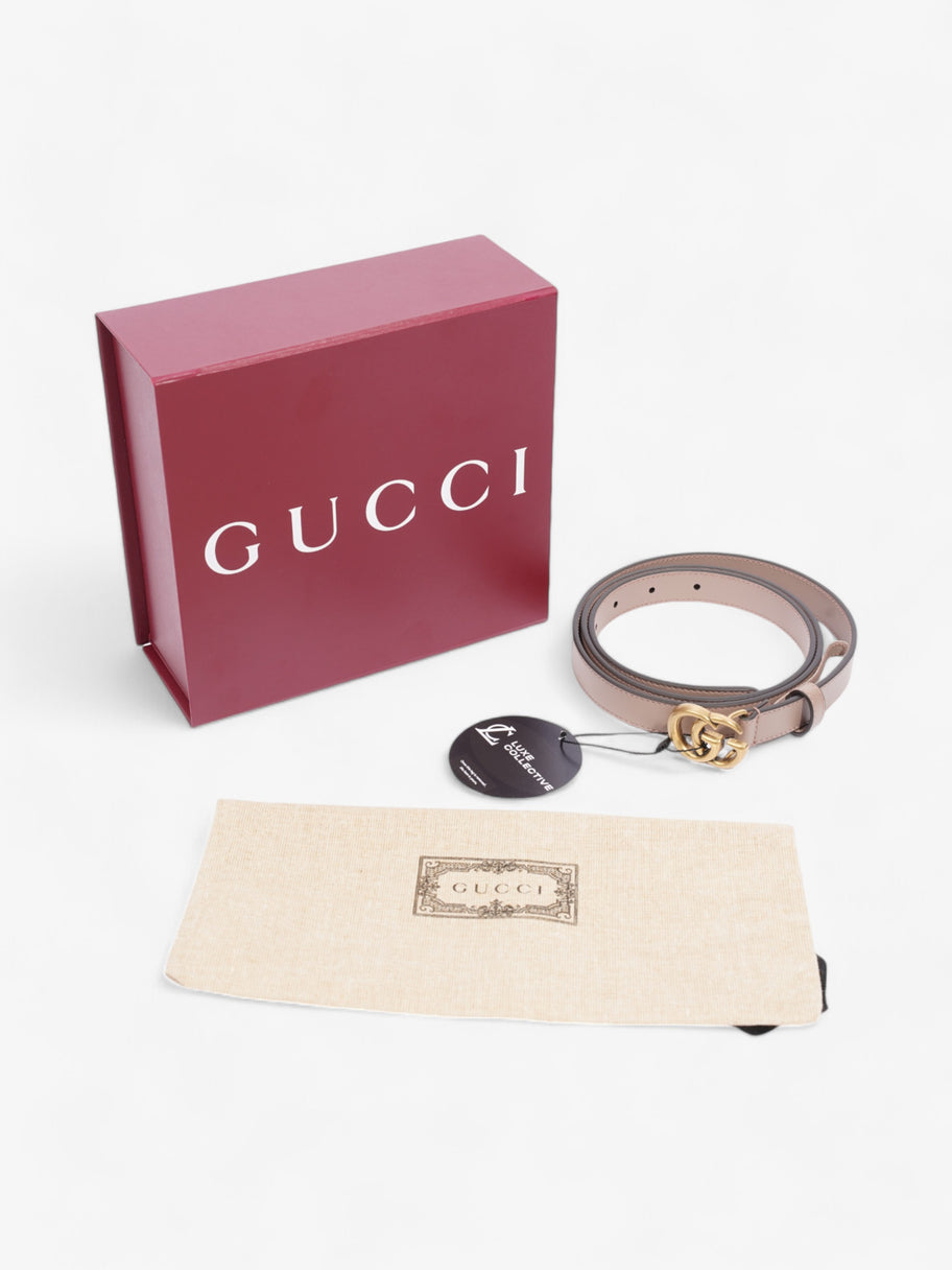 Gucci GG Marmont Thin Belt Dusty Rose / Gold Leather 105cm / 42