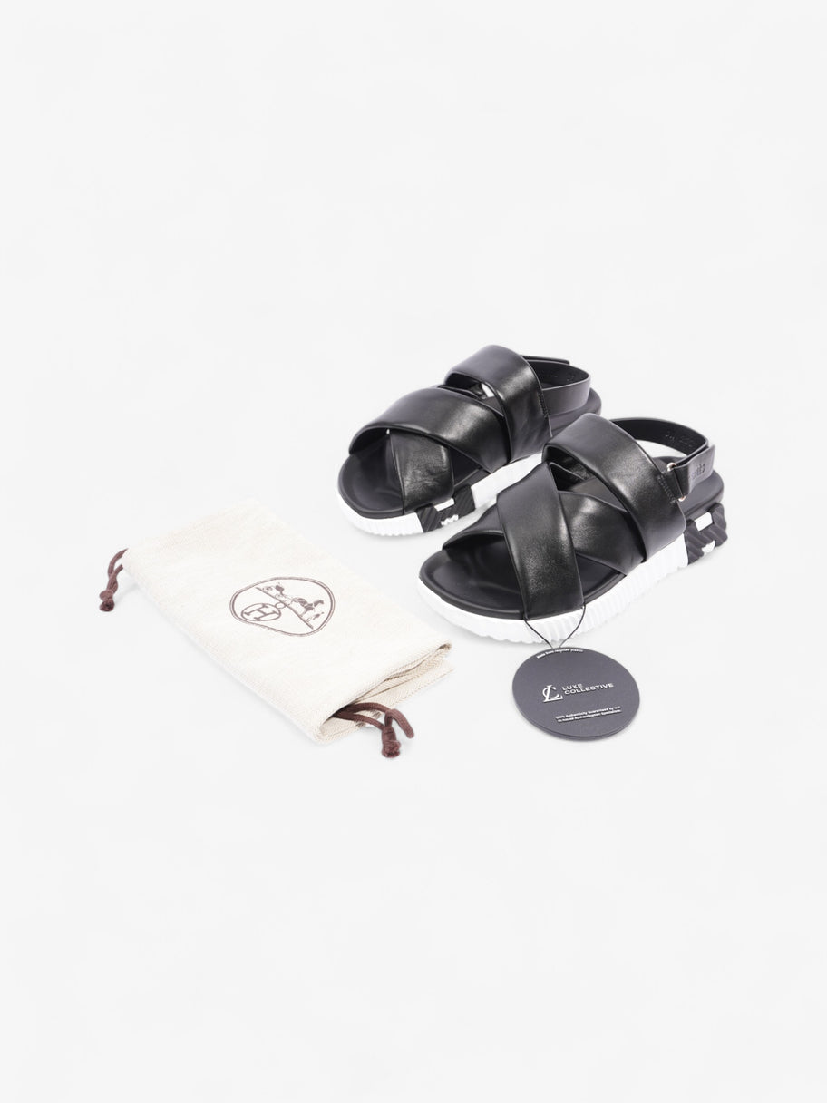 Hermes Electric Sandal Black / White Leather EU 37 UK 4 Image 10