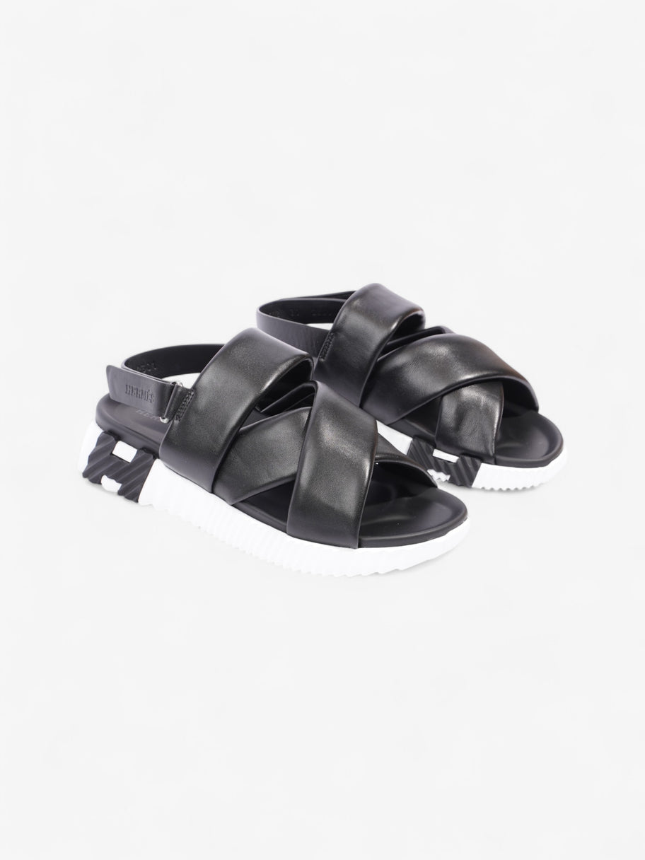 Hermes Electric Sandal Black / White Leather EU 37 UK 4 Image 2