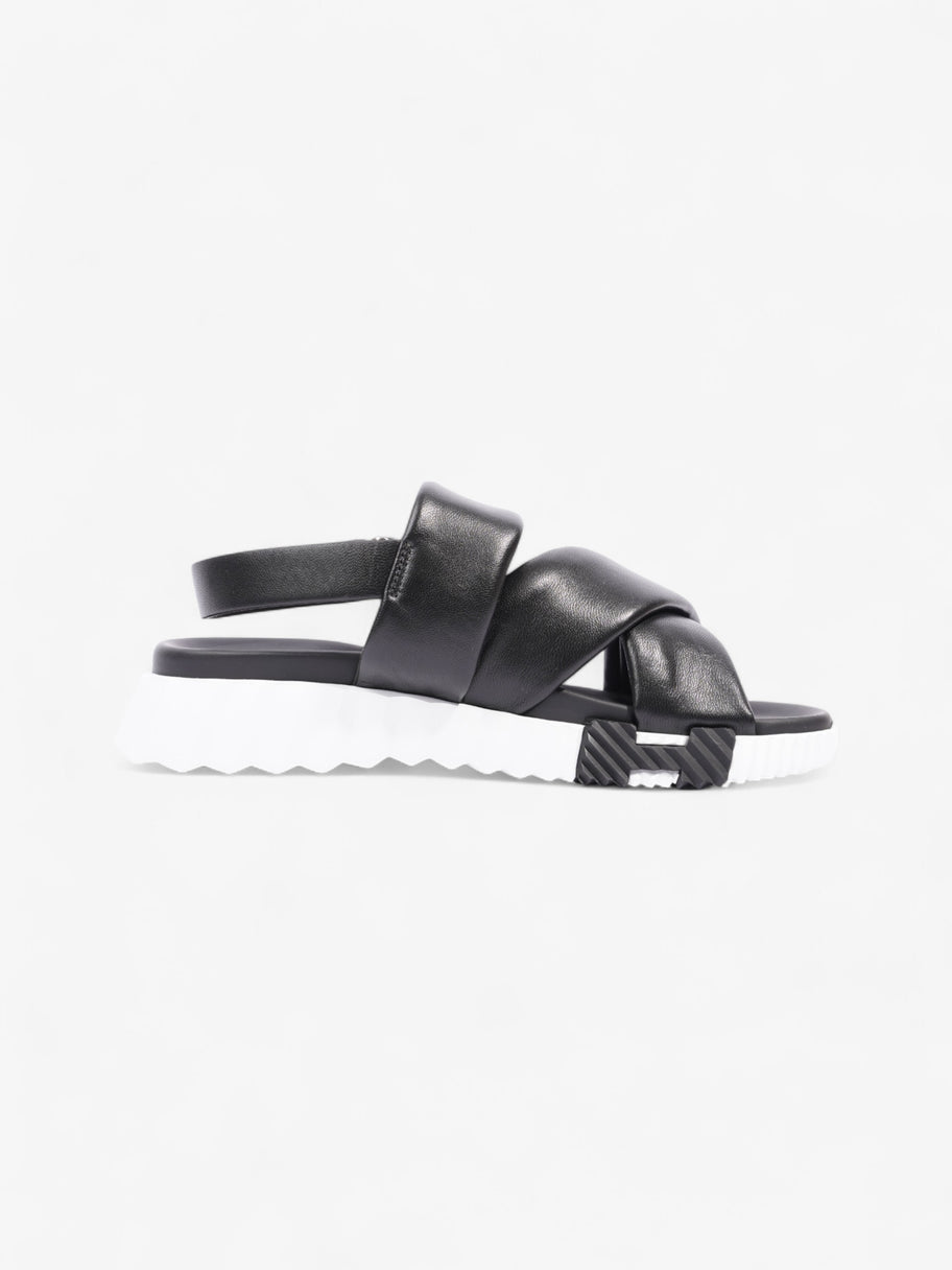 Hermes Electric Sandal Black / White Leather EU 37 UK 4 Image 4