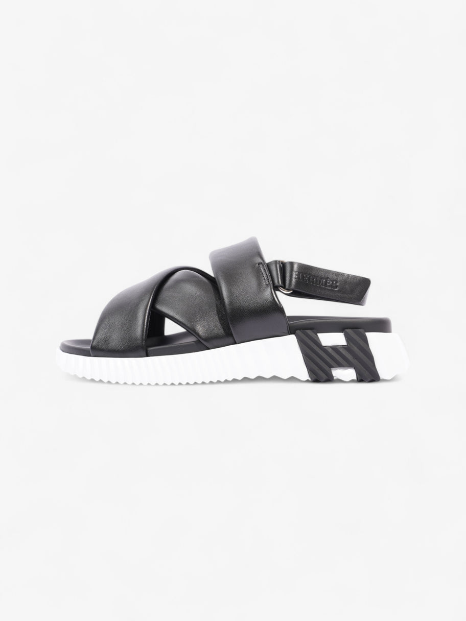 Hermes Electric Sandal Black / White Leather EU 37 UK 4 Image 5