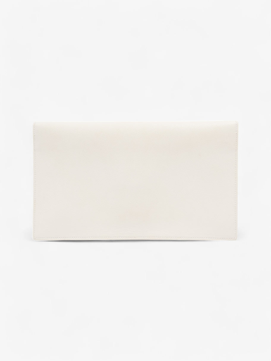 Saint Laurent Uptown Clutch Blanc Vintage Grained Leather Image 3