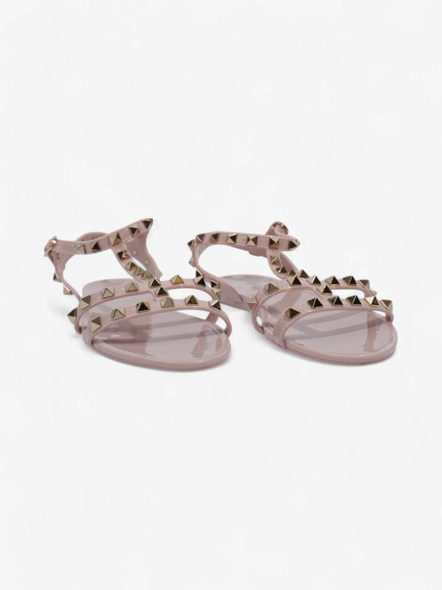 Valentino Rockstud Rubber Sandals Pink / Gold Rubber EU 38 UK 5 Image 2