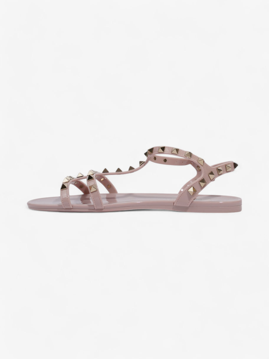 Valentino Rockstud Rubber Sandals Pink / Gold Rubber EU 38 UK 5 Image 3