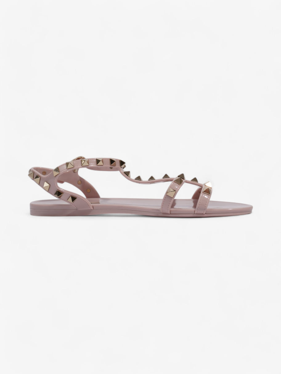 Valentino Rockstud Rubber Sandals Pink / Gold Rubber EU 38 UK 5 Image 4