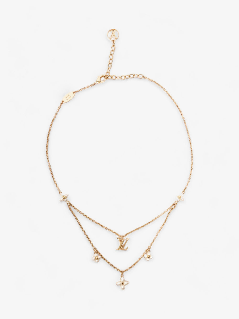 Louis Vuitton LV Floragram Necklace Gold / White Base Metal Image 1