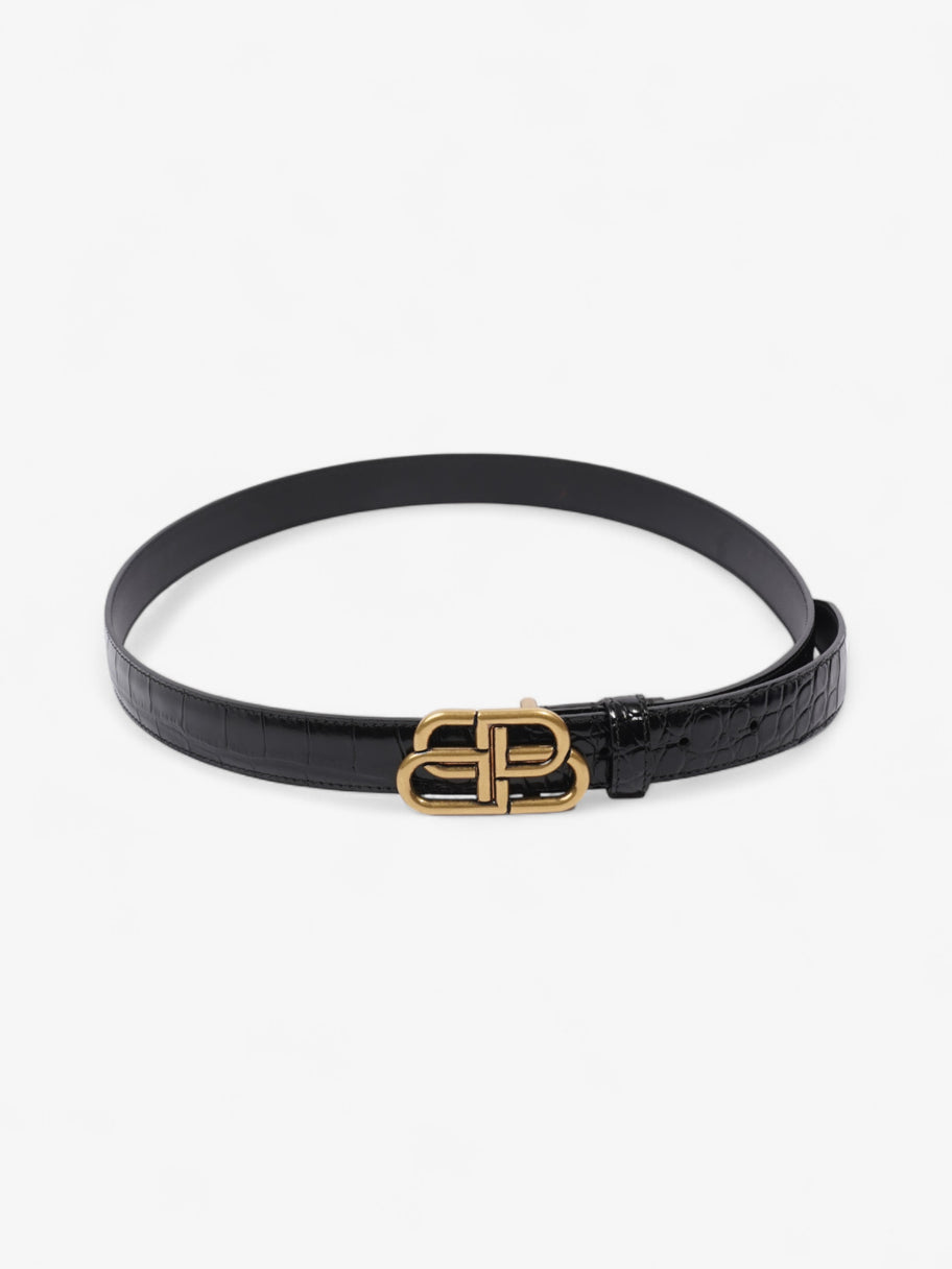 Balenciaga BB Belt Black Crocodile Leather Image 2