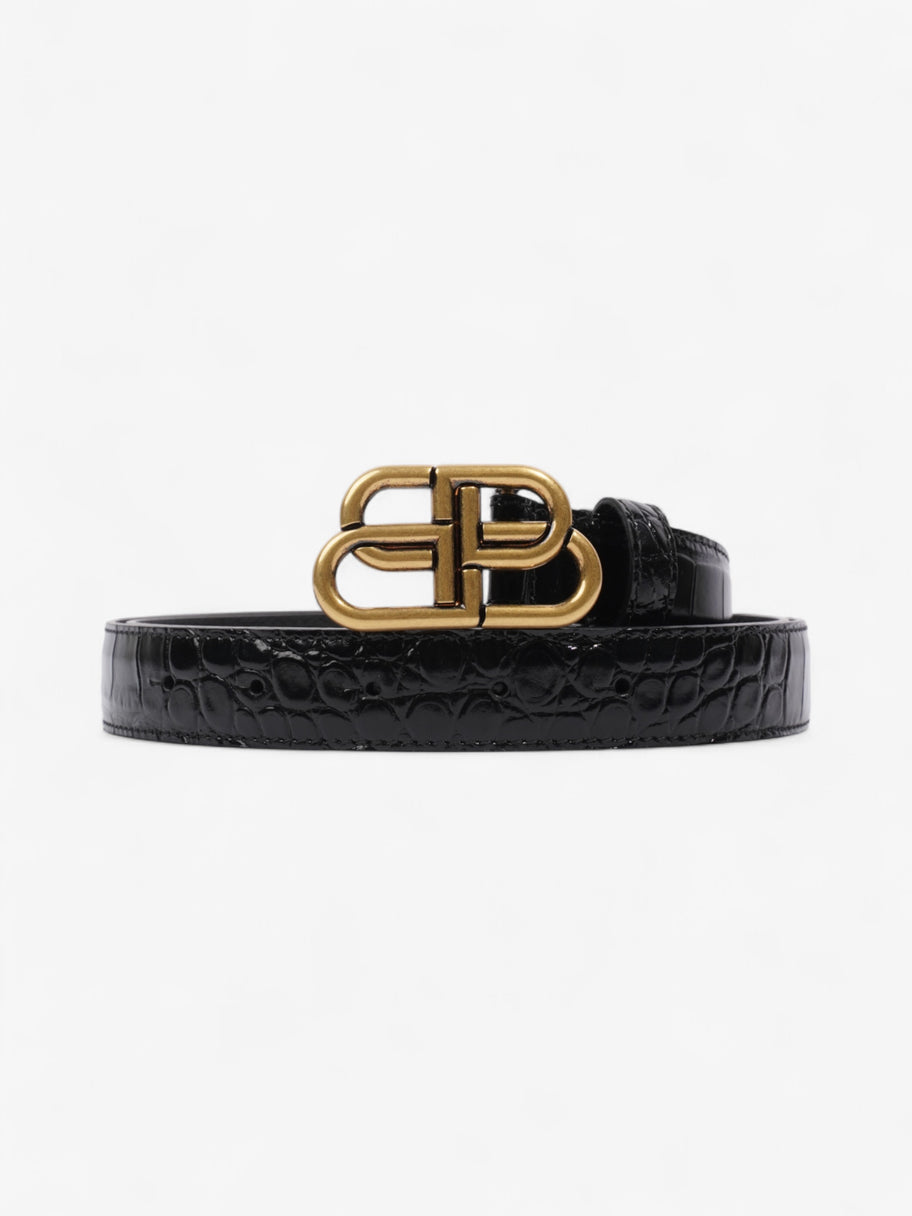 Balenciaga BB Belt Black Crocodile Leather Image 4