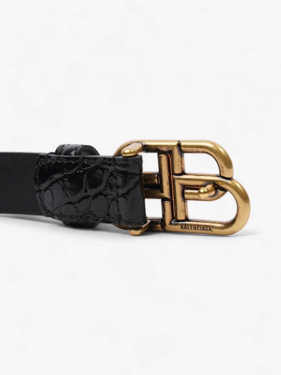 Balenciaga BB Belt Black Crocodile Leather Image 6