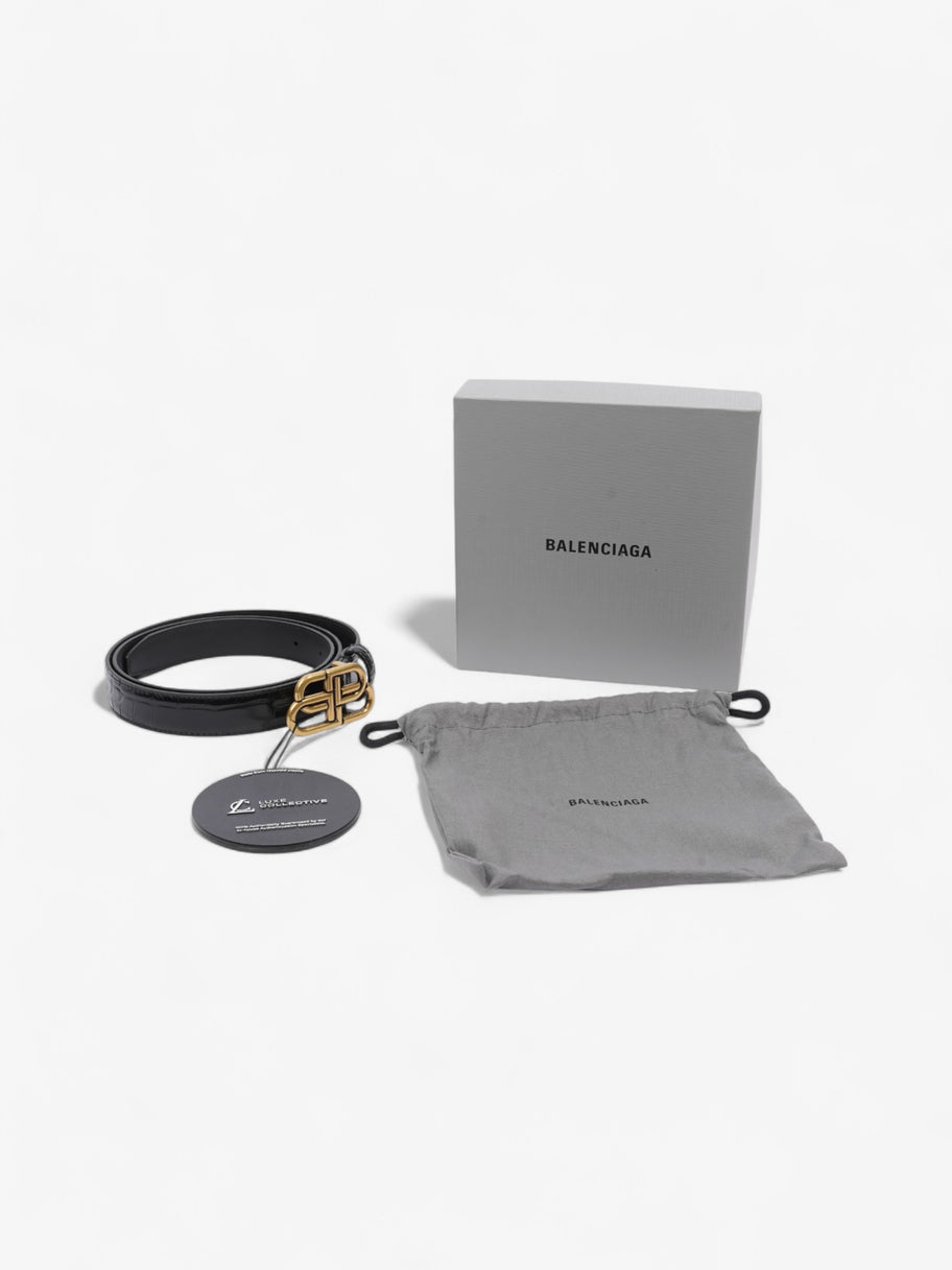 Balenciaga BB Belt Black Crocodile Leather Image 7