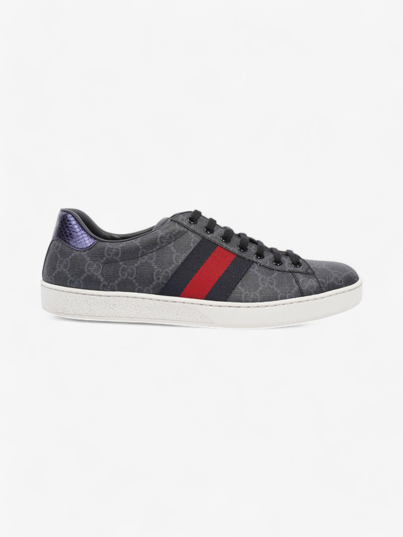  Gucci Ace GG Supreme Sneakers Black / Red / Navy Canvas EU 43.5 UK 9.5