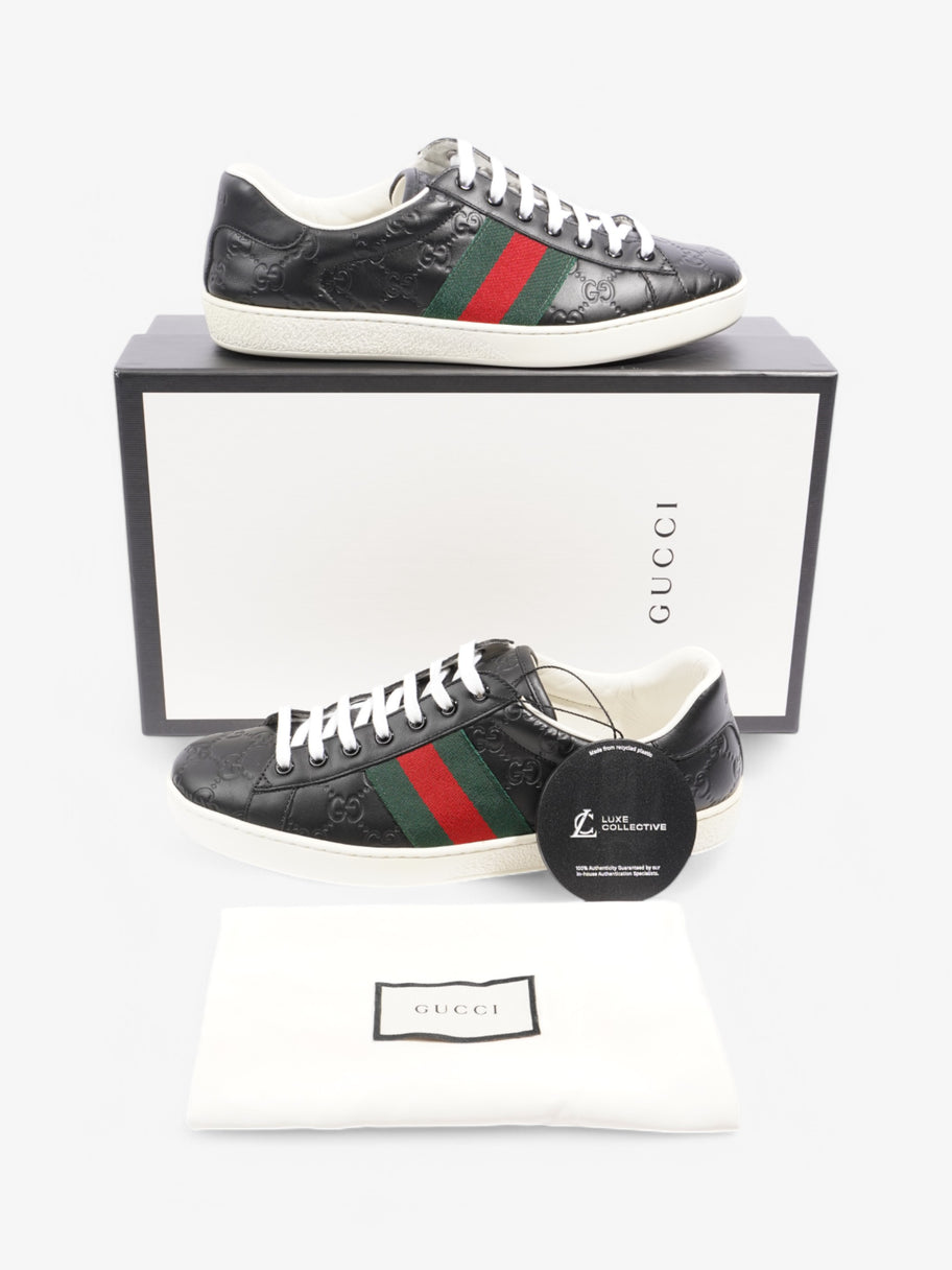 Gucci Ace GG Supreme Sneakers Black / Green / Red Embossed Leather EU 42.5 UK 8.5 Image 10
