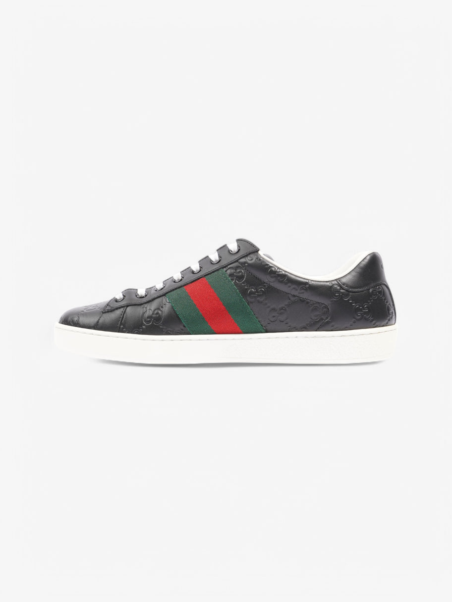 Gucci Ace GG Supreme Sneakers Black / Green / Red Embossed Leather EU 42.5 UK 8.5 Image 3