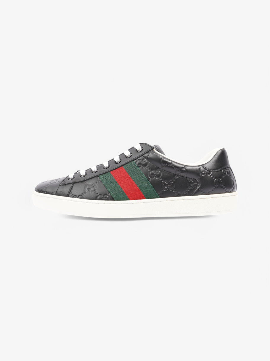 Gucci Ace GG Supreme Sneakers Black / Green / Red Embossed Leather EU 42.5 UK 8.5 Image 5