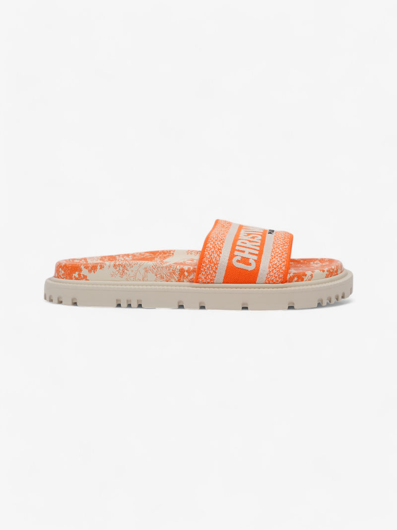  Christian Dior Dway Slides Orange / White Canvas EU 38.5 UK 5.5