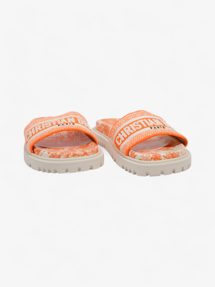 Christian Dior Dway Slides Orange / White Canvas EU 38.5 UK 5.5 Image 2