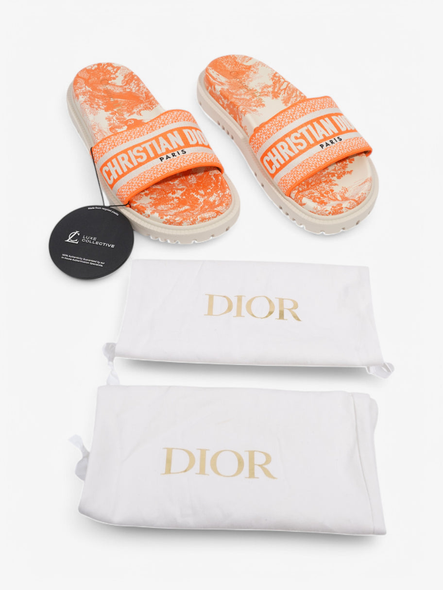 Christian Dior Dway Slides Orange / White Canvas EU 38.5 UK 5.5 Image 6