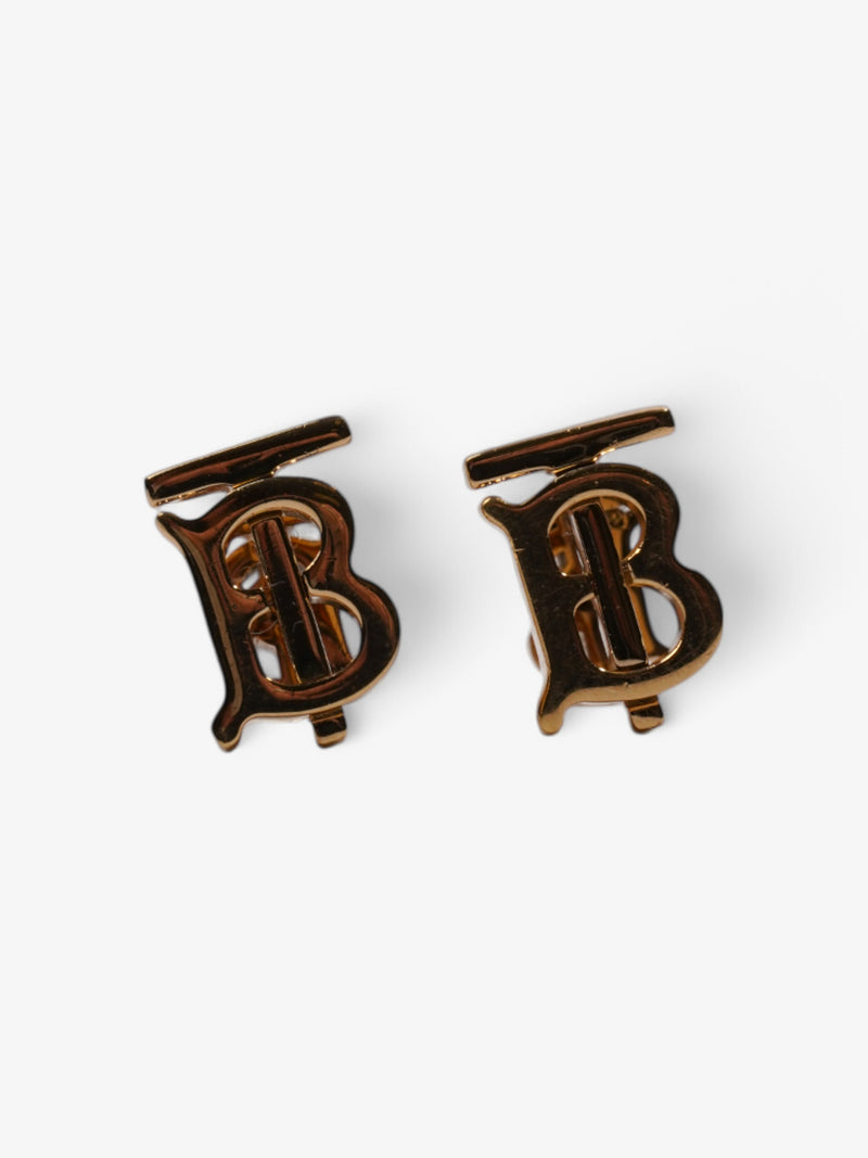  Burberry Monogram Motif Earrings Gold Gold Plated