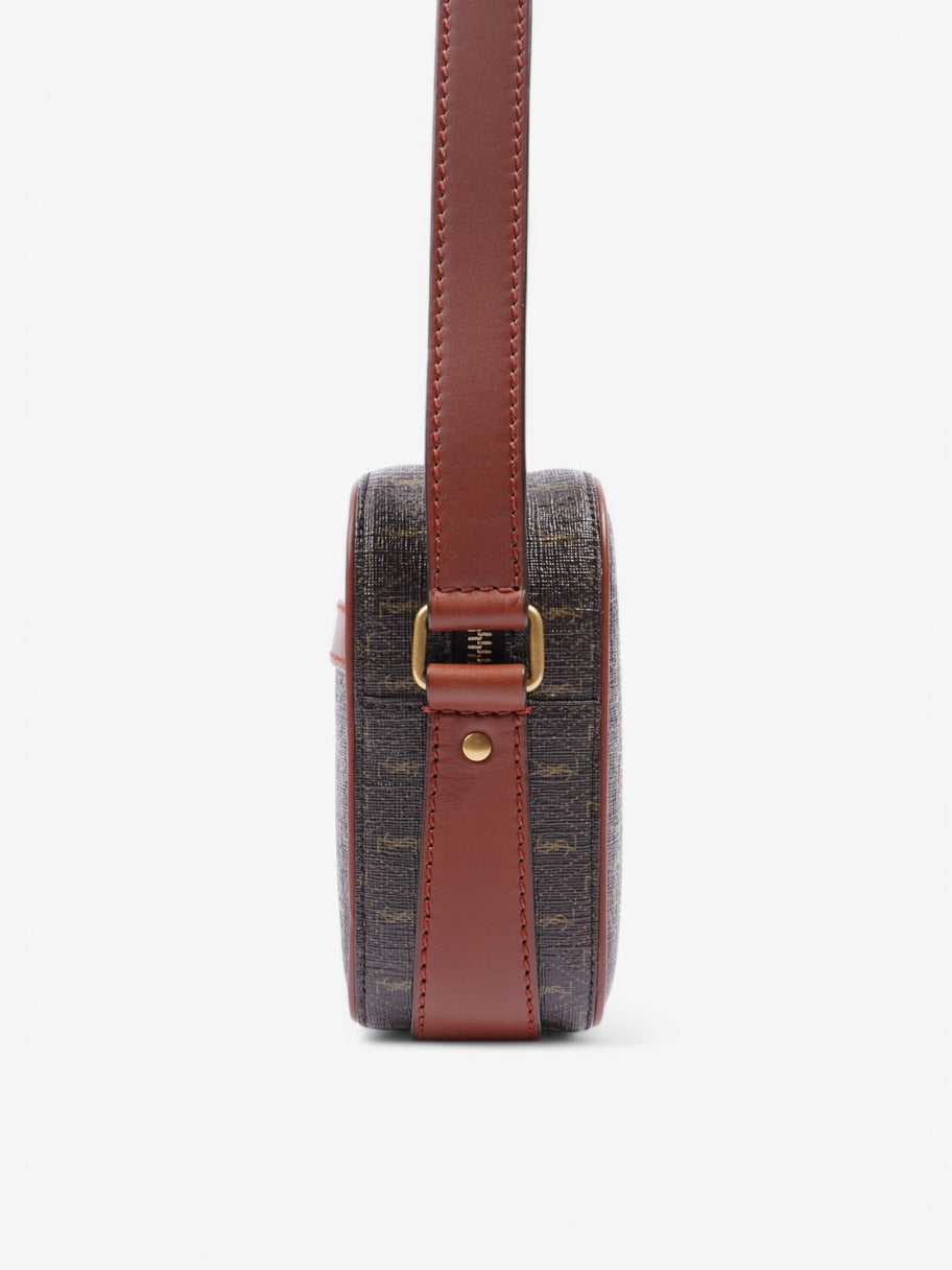 Saint Laurent Cassandre Black / Brown Coated Canvas Image 3