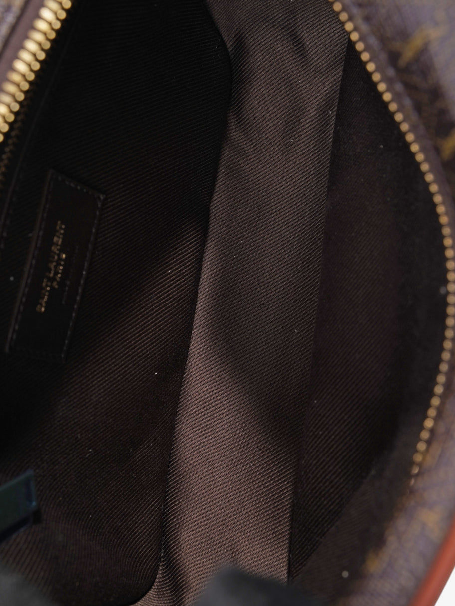 Saint Laurent Cassandre Black / Brown Coated Canvas Image 7