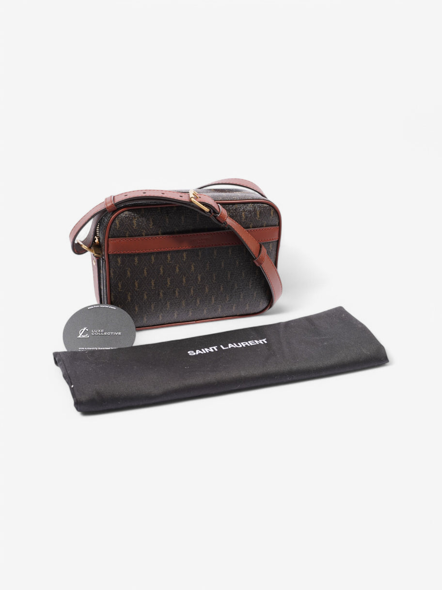 Saint Laurent Cassandre Black / Brown Coated Canvas Image 8