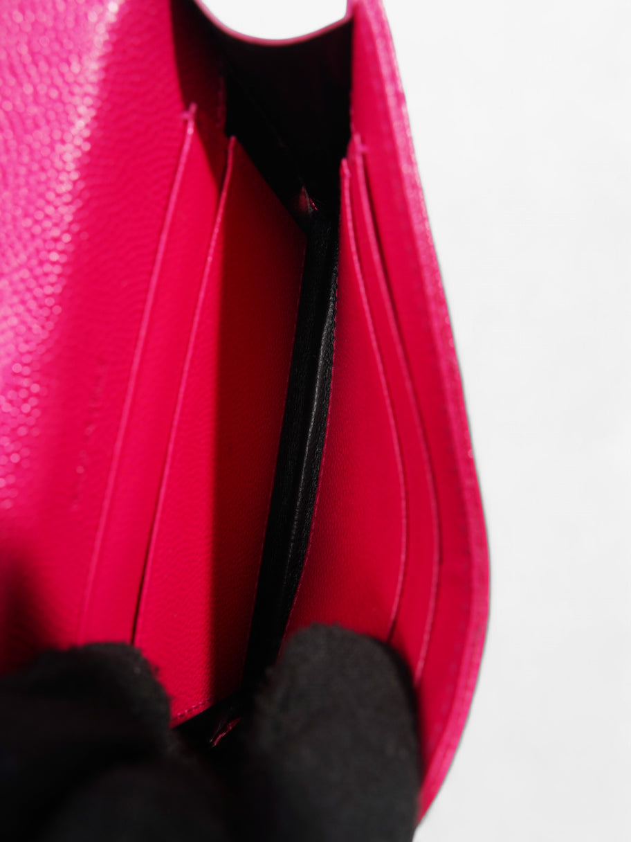 Saint Laurent Monogram Envelope Wallet Bubblegum Pink / Gold Grained Leather Small Image 5