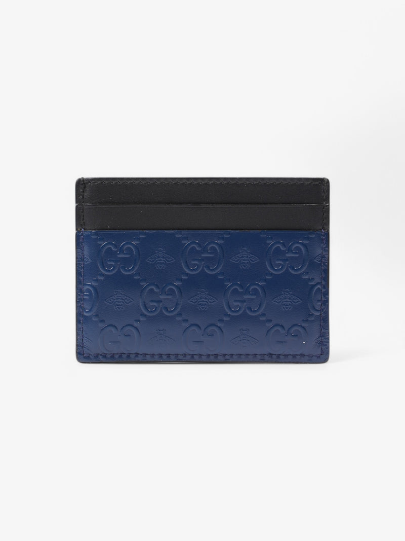  Gucci Card Holder Blue / Black Leather