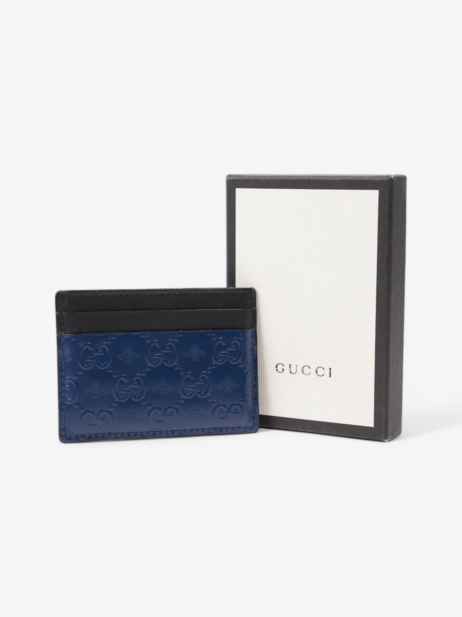 Gucci Card Holder Blue / Black Leather Image 6
