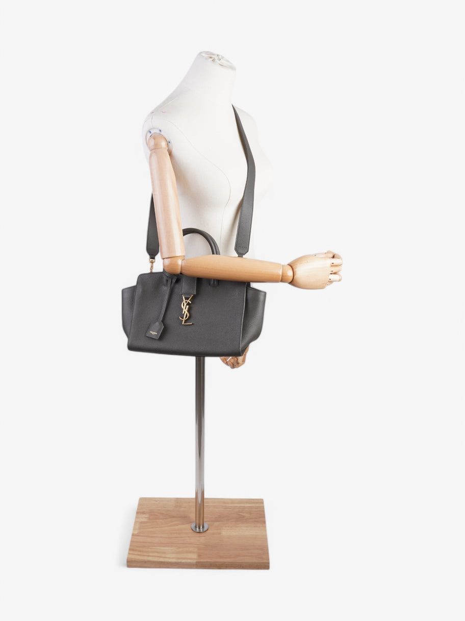 Saint Laurent Downtown Cabas Satchel Grey Leather Image 2
