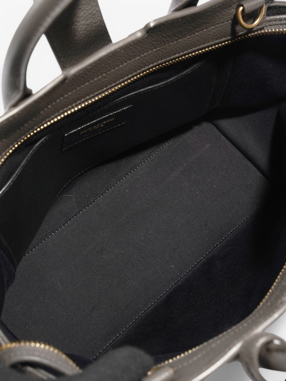 Saint Laurent Downtown Cabas Satchel Grey Leather Image 7