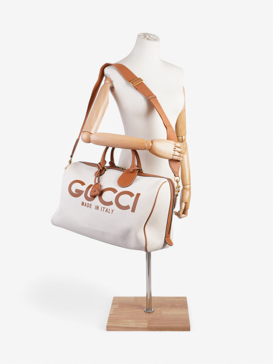 Gucci Reversible Logo-print Holdall White  / Brown Canvas Image 2