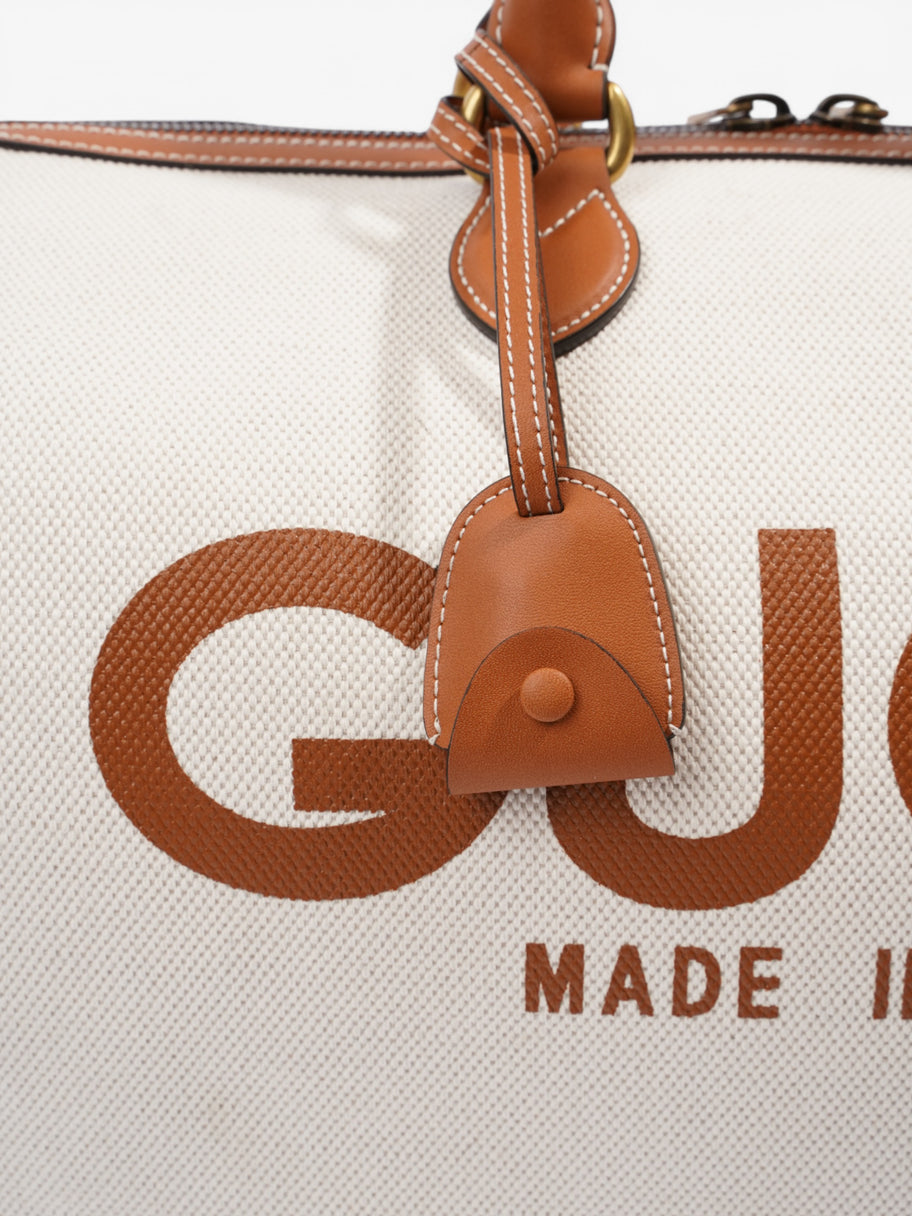 Gucci Reversible Logo-print Holdall White  / Brown Canvas Image 7