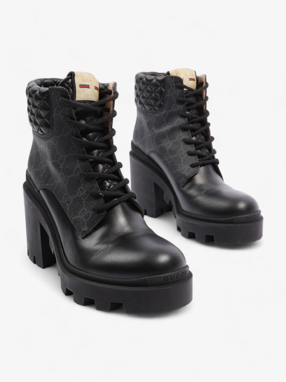 Gucci GG Ankle Boot 5.5cm Black Coated Canvas EU 39 UK 6 Image 2