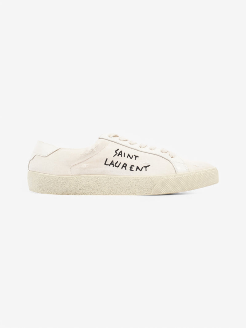  Saint Laurent Court Classic White  / Black Canvas EU 38 UK 5