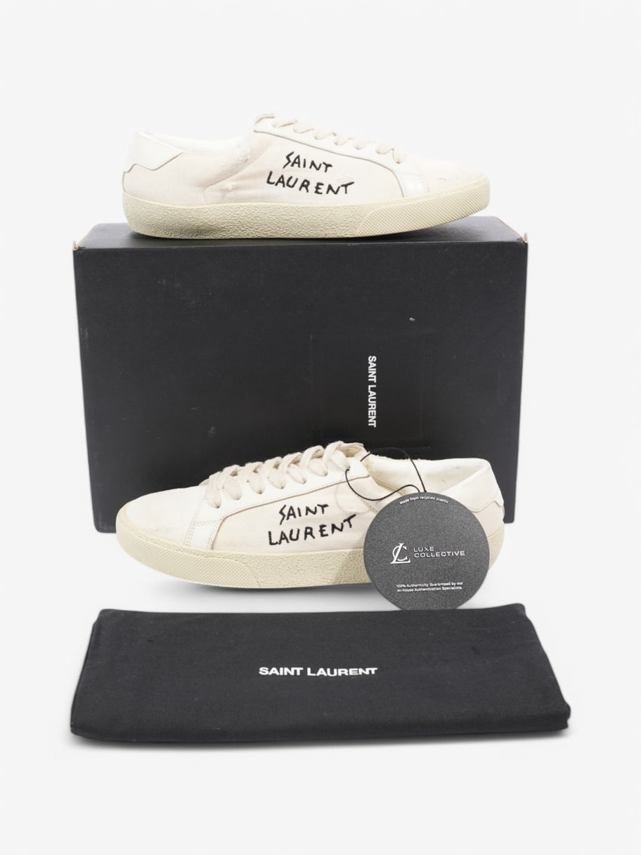 Saint Laurent Court Classic White  / Black Canvas EU 38 UK 5 Image 10