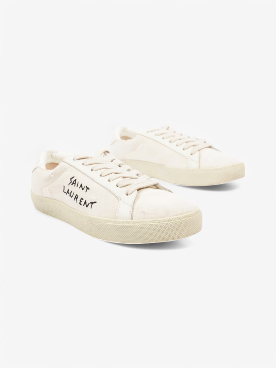 Saint Laurent Court Classic White  / Black Canvas EU 38 UK 5 Image 2