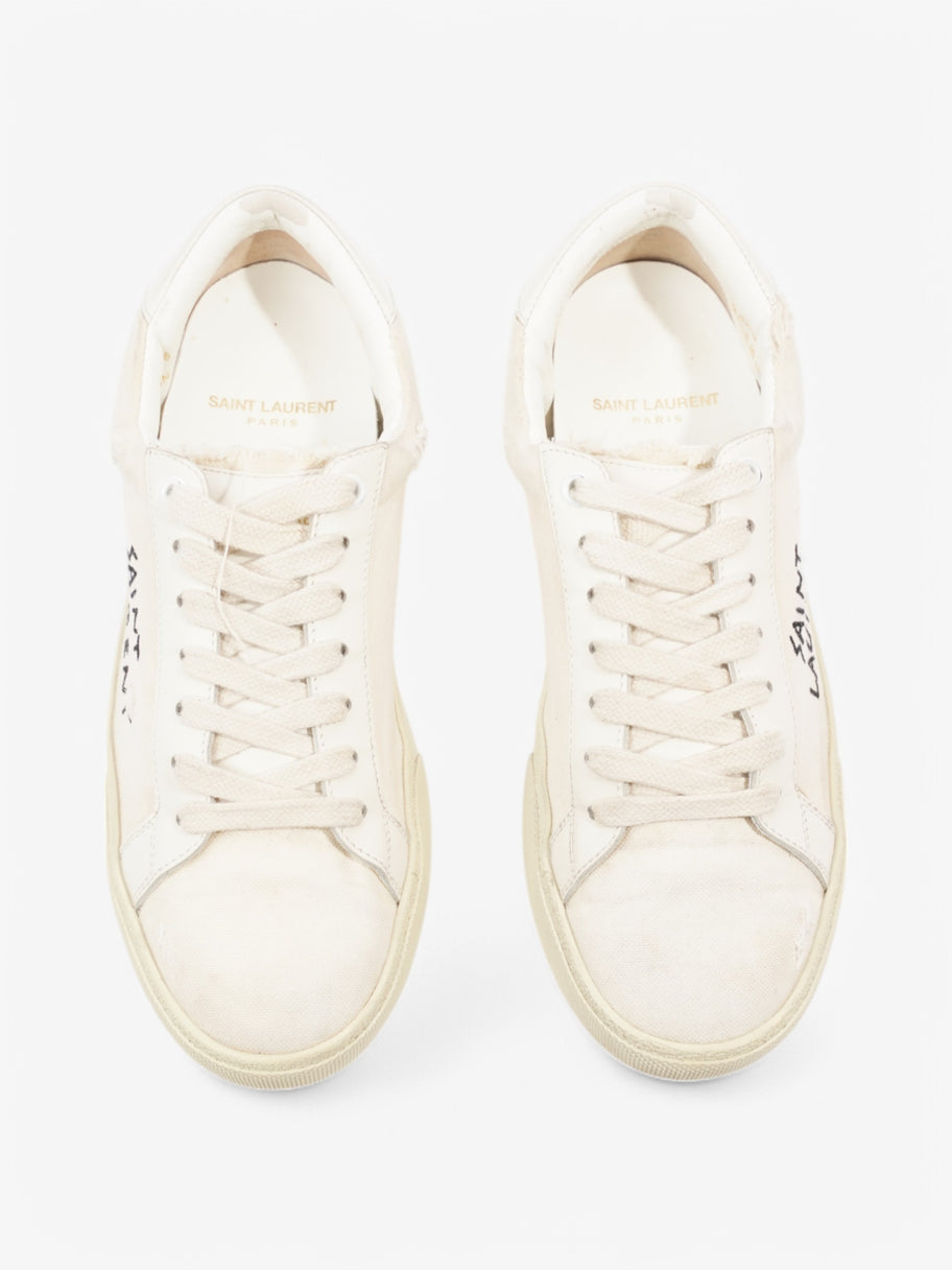 Saint Laurent Court Classic White  / Black Canvas EU 38 UK 5 Image 8