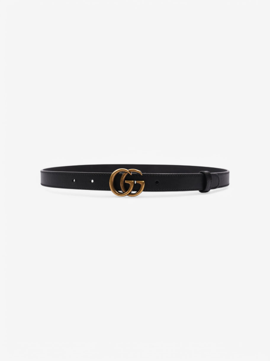 Gucci Thin Marmont Belt Black / Gold Leather 80cm 32