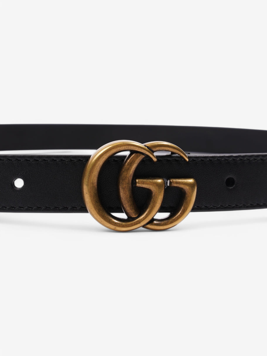 Gucci Thin Marmont Belt Black / Gold Leather 80cm 32