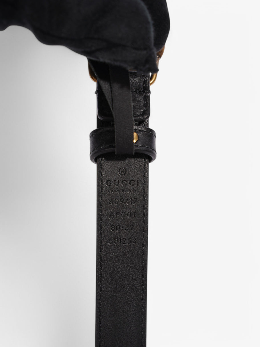 Gucci Thin Marmont Belt Black / Gold Leather 80cm 32