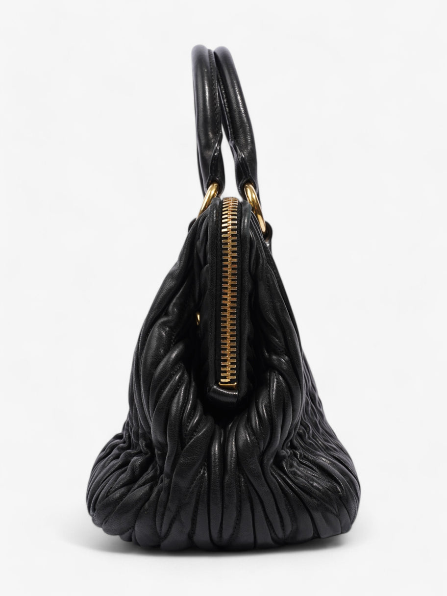 Miu Miu Bauletto Satchel Black Matelasse Leather Image 3