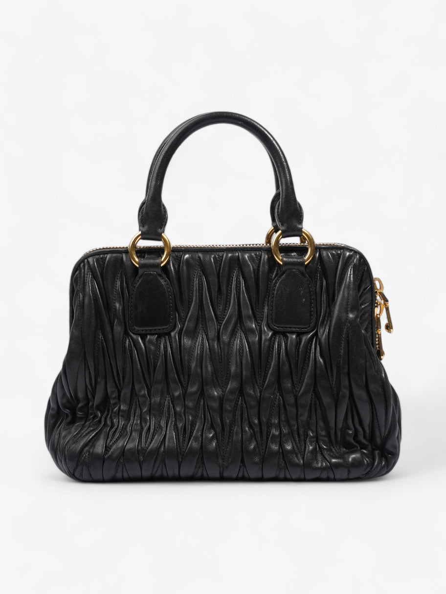 Miu Miu Bauletto Satchel Black Matelasse Leather Image 4