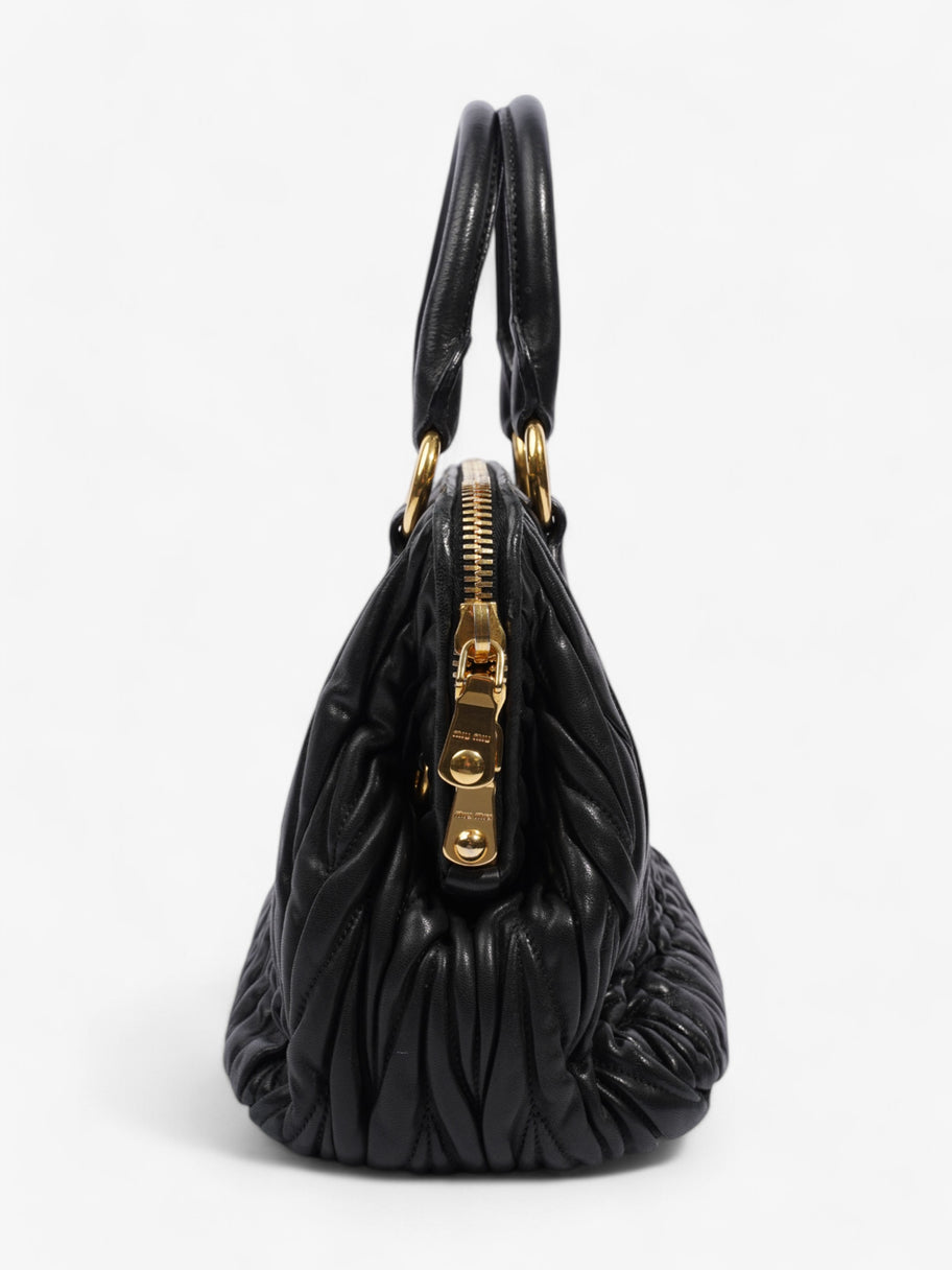 Miu Miu Bauletto Satchel Black Matelasse Leather Image 5