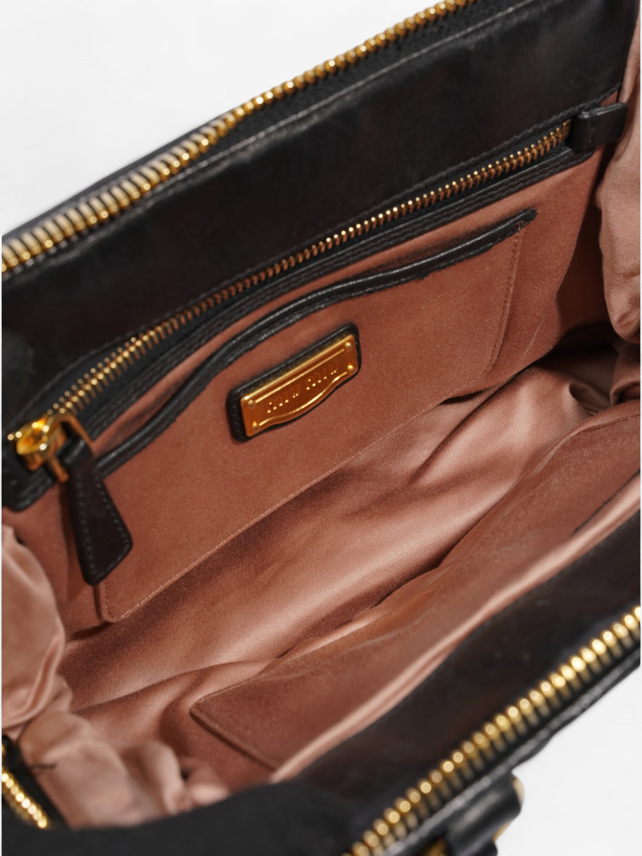 Miu Miu Bauletto Satchel Black Matelasse Leather Image 7