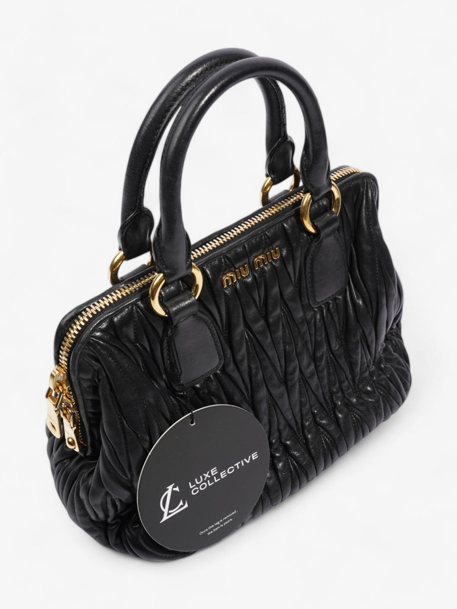 Miu Miu Bauletto Satchel Black Matelasse Leather Image 8
