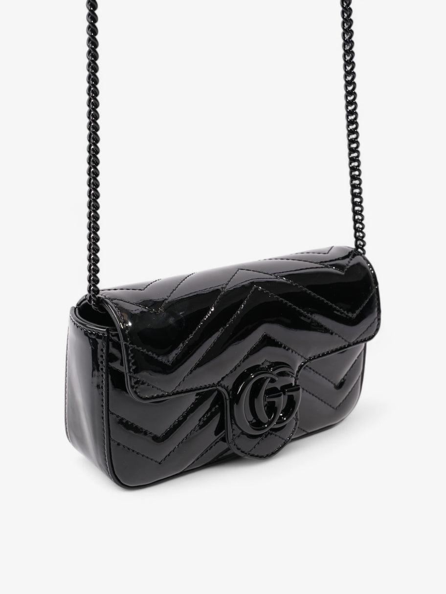 Gucci GG Marmont Black Patent Leather Super Mini Image 7