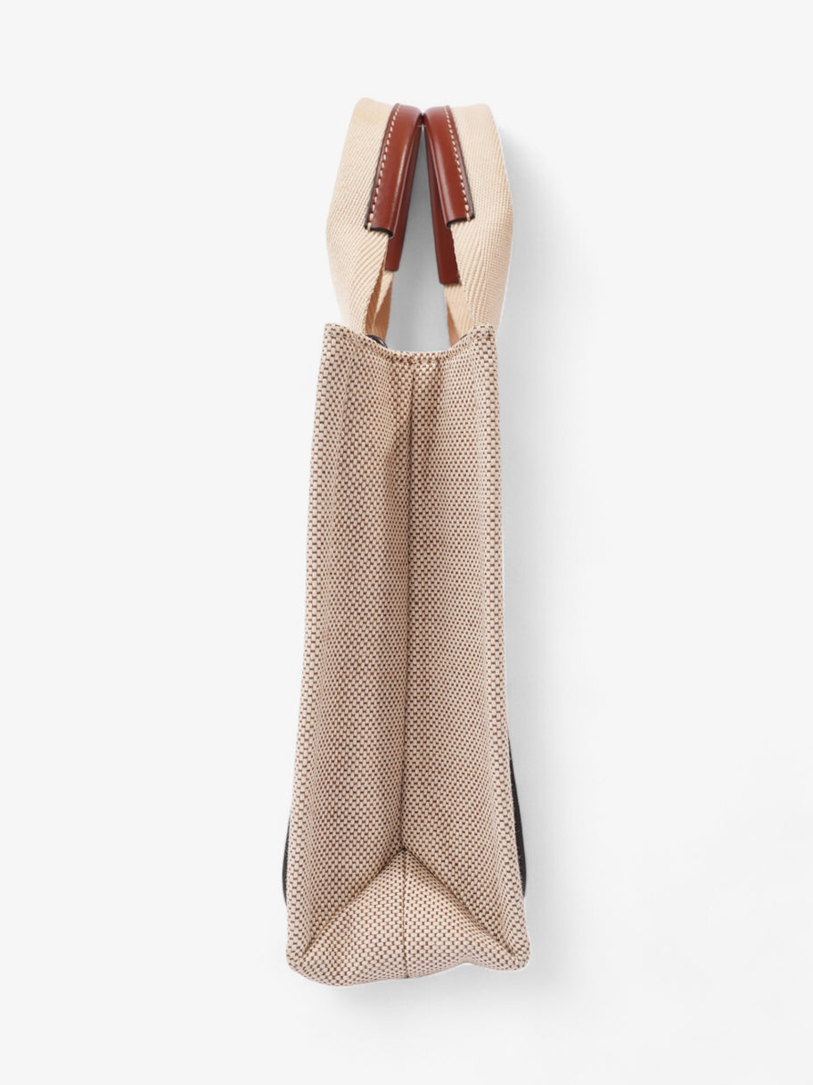 Chloe Woody Tote Beige Cotton Small Image 5
