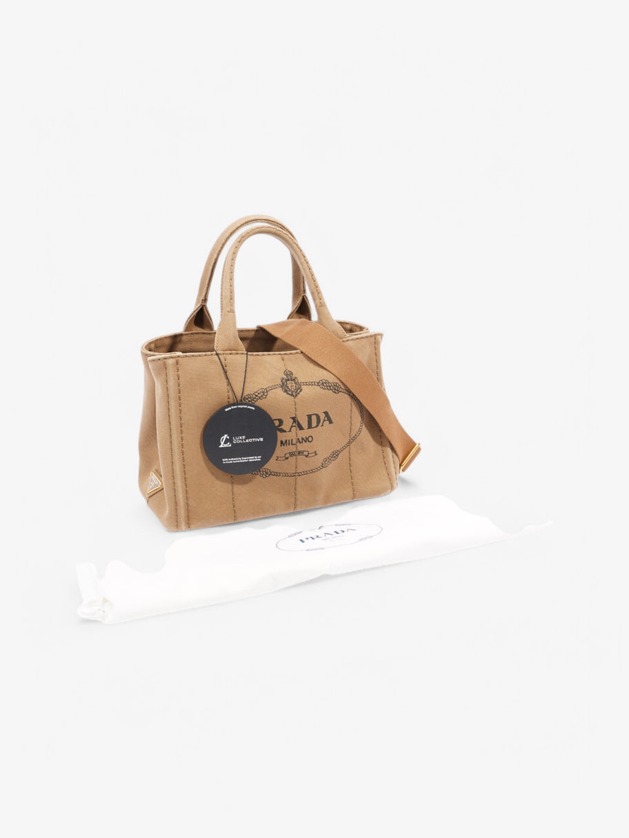 Prada Canapa 2 Way Tote Beige Canvas Image 10